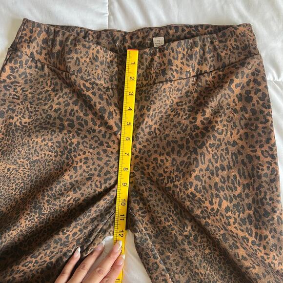Womens Cotton Animal Leopard Print Pull Up Pants Size 14 - Picture 7 of 8
